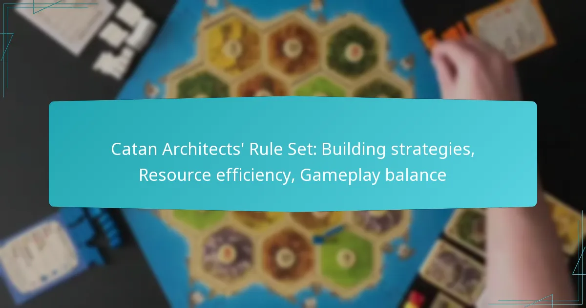 Catan Architects’ Rule Set: Building strategies, Resource efficiency, Gameplay balance