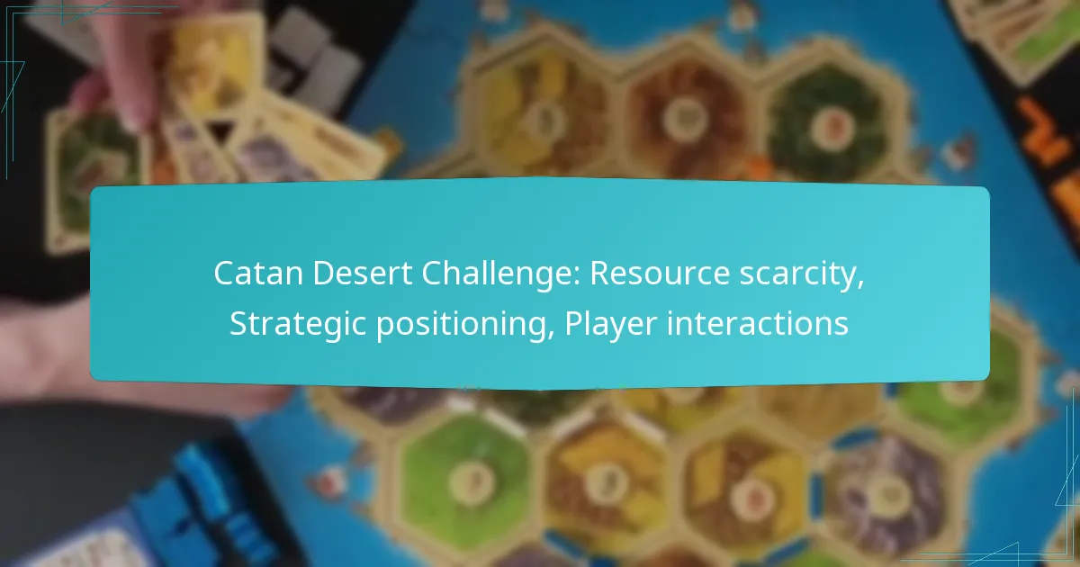Catan Desert Challenge: Resource scarcity, Strategic positioning, Player interactions
