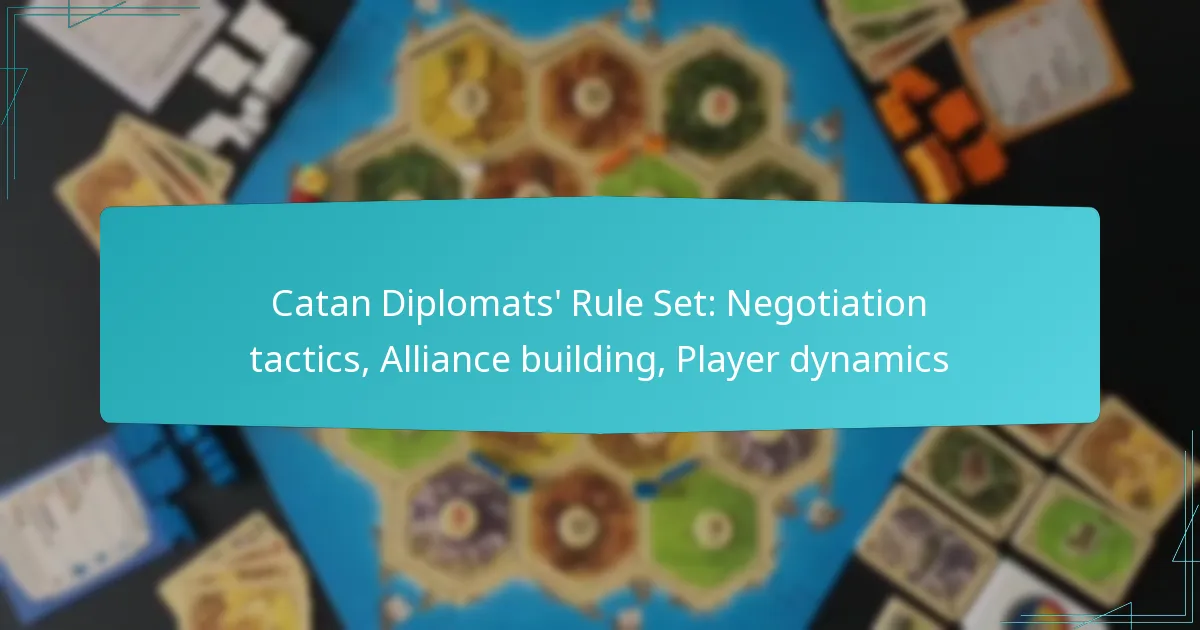 Catan Diplomats’ Rule Set: Negotiation tactics, Alliance building, Player dynamics