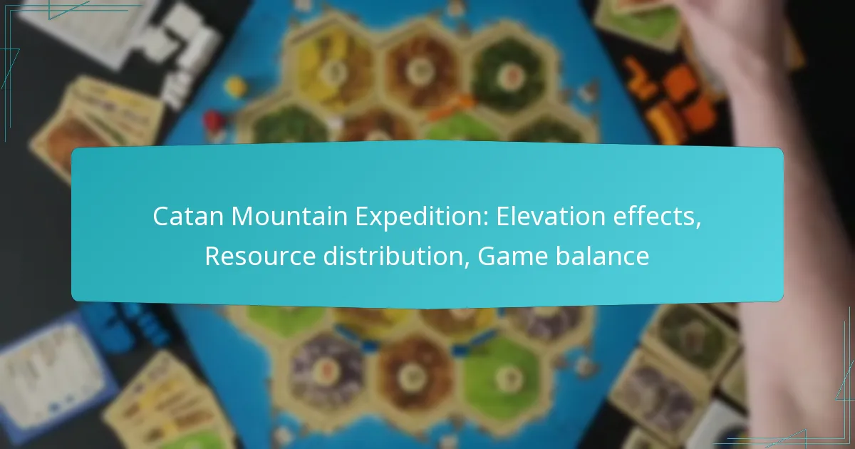 Catan Mountain Expedition: Elevation effects, Resource distribution, Game balance