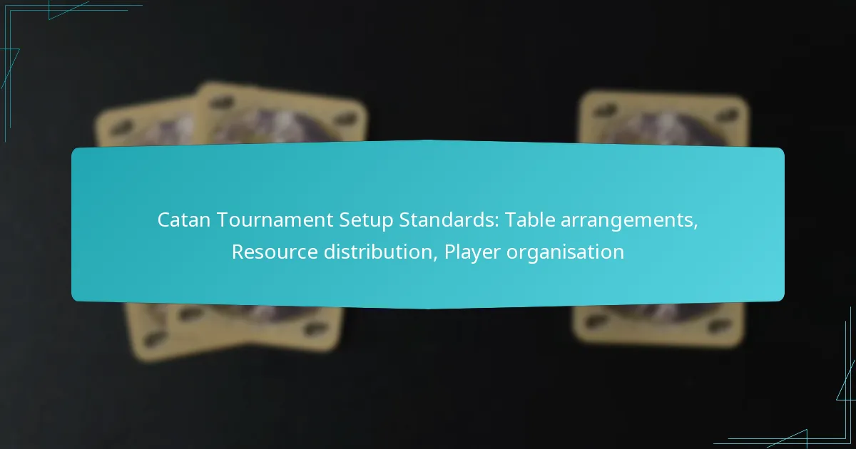 Catan Tournament Setup Standards: Table arrangements, Resource distribution, Player organisation