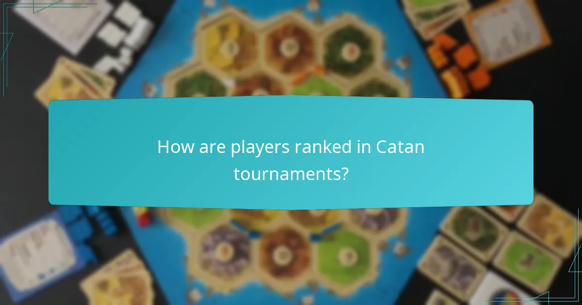 How are players ranked in Catan tournaments?