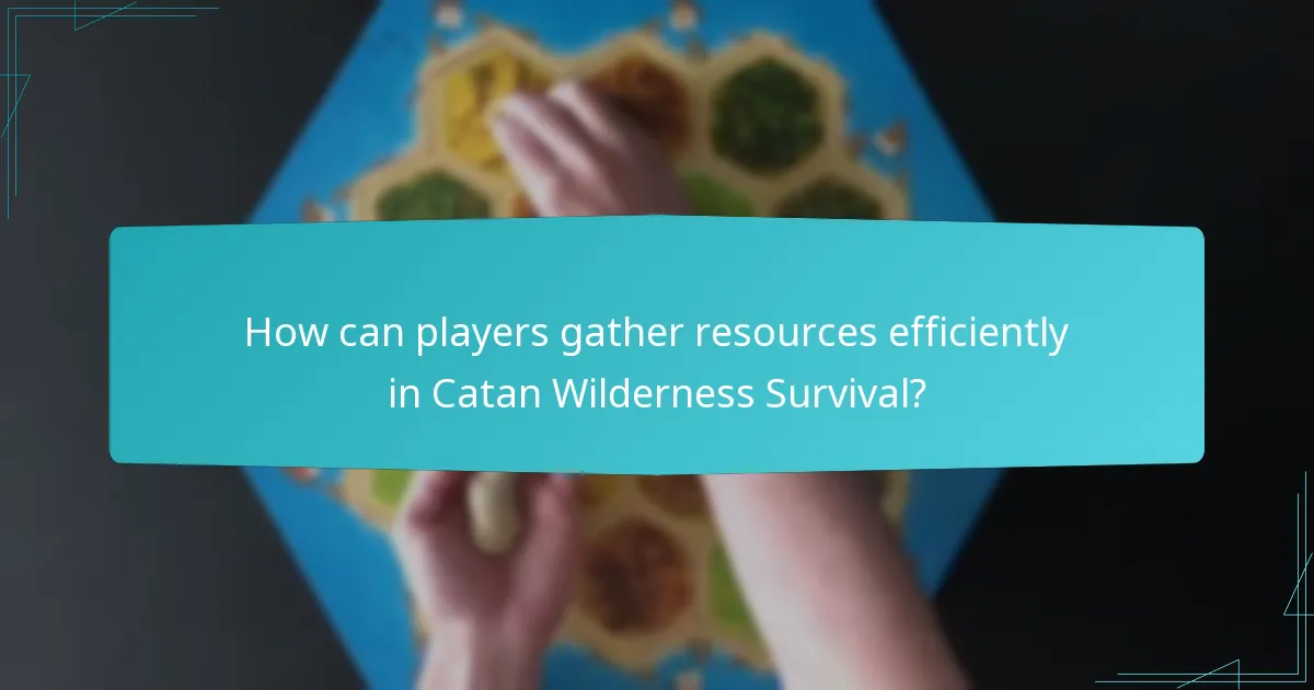 How can players gather resources efficiently in Catan Wilderness Survival?