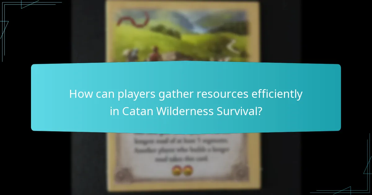 How can players gather resources efficiently in Catan Wilderness Survival?