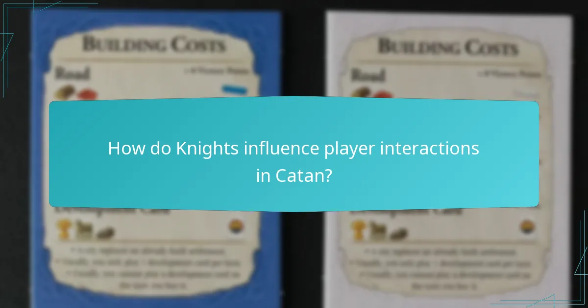 How do Knights influence player interactions in Catan?