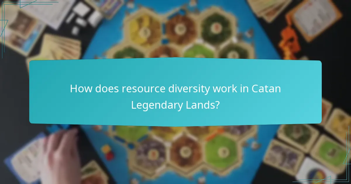 How does resource diversity work in Catan Legendary Lands?