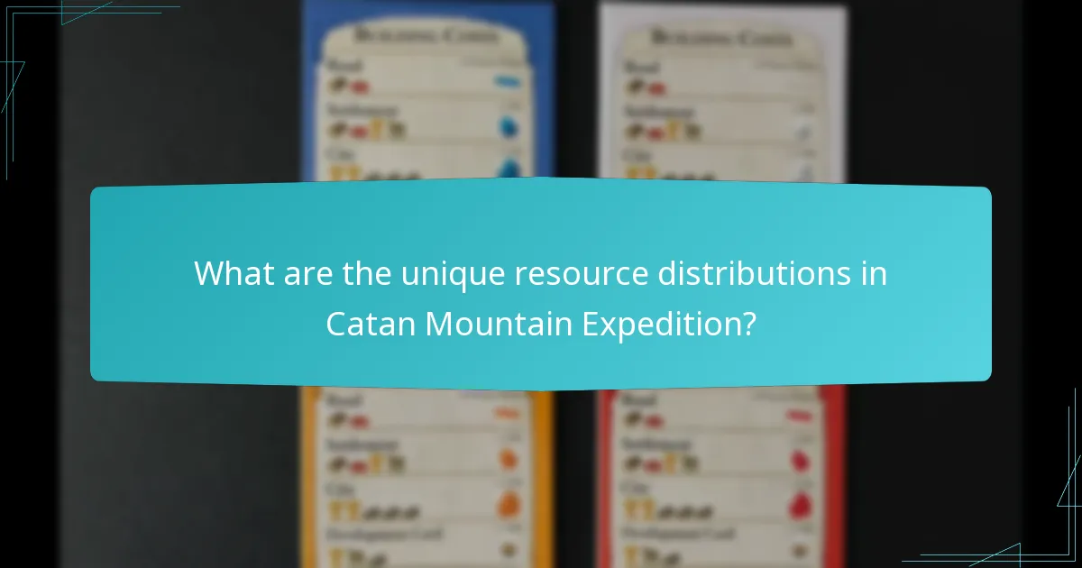 What are the unique resource distributions in Catan Mountain Expedition?